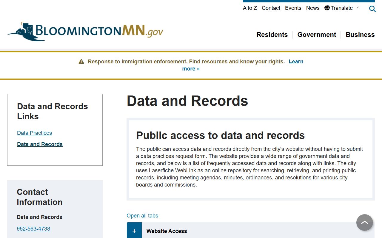 Bloomington court records police data and records portal