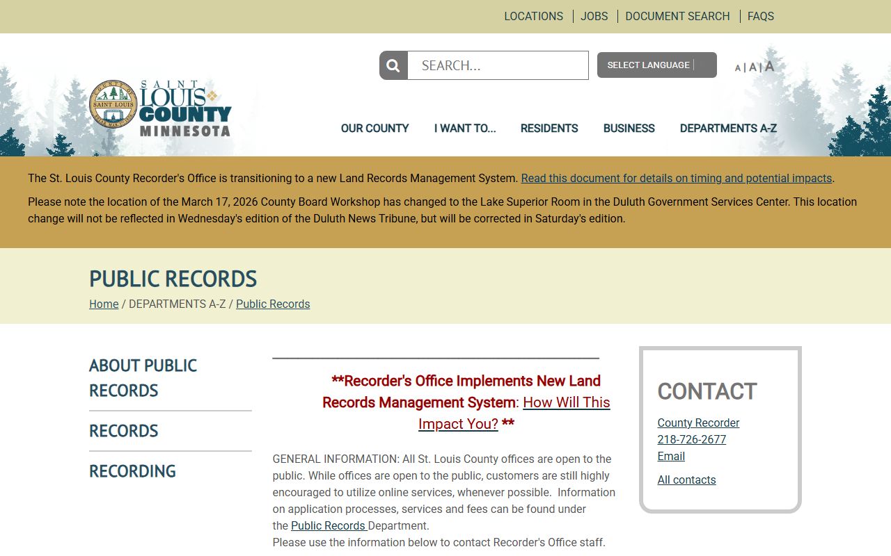 Duluth court records St. Louis County public records portal