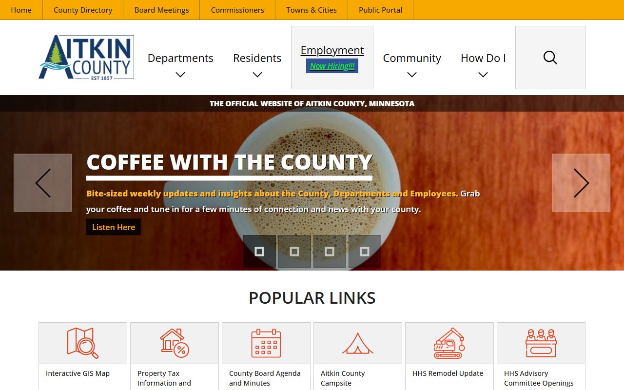 Aitkin County government website - court records and public data