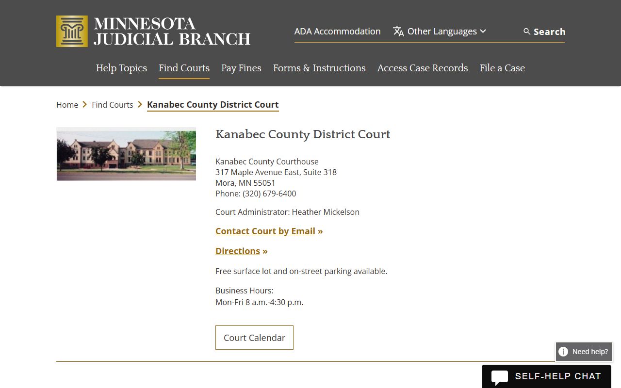Kanabec County District Court - Kanabec County Court Records