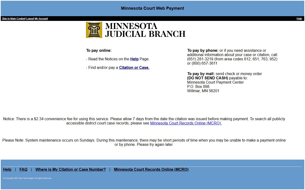 Court Web Payment - Koochiching County Court Records