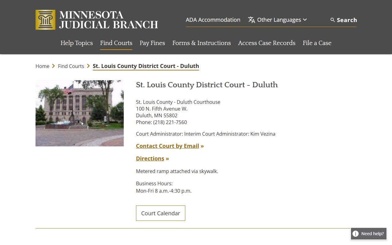 St. Louis County District Court Duluth - St. Louis County court records