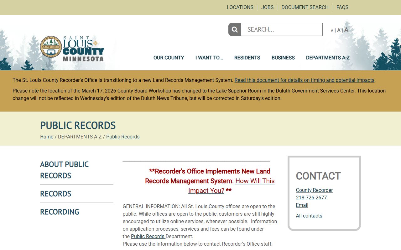St. Louis County public records portal - county court records